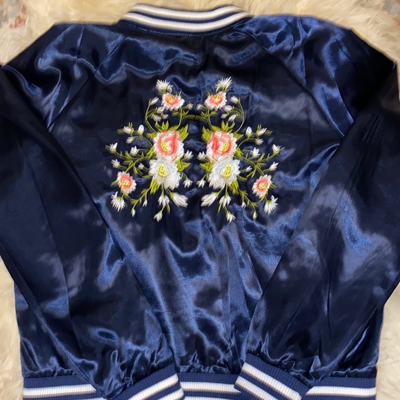 Silk Bomber with Embroidery - Picture 4 of 4